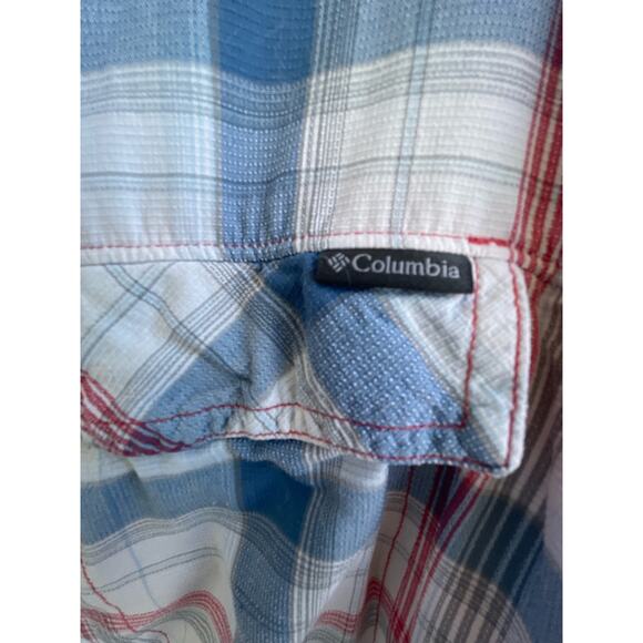 Columbia Men's Large red/white/blue plaid fishing - Picture 4 of 8